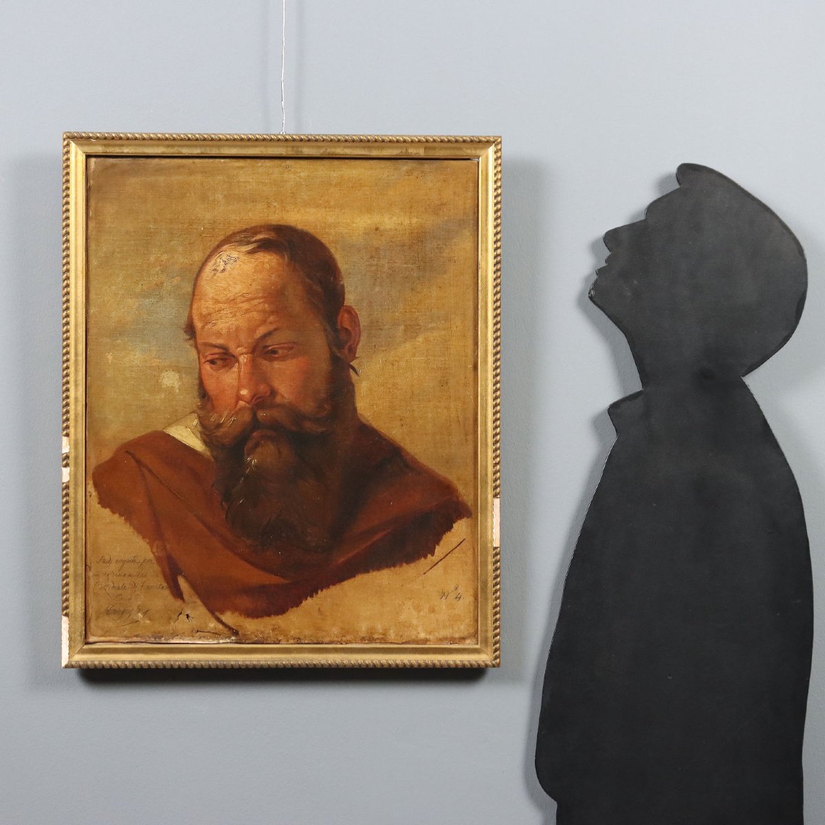 Antique Painting Signed Filippo Marsigli Oil On Paper 1840 Ca.-photo-2