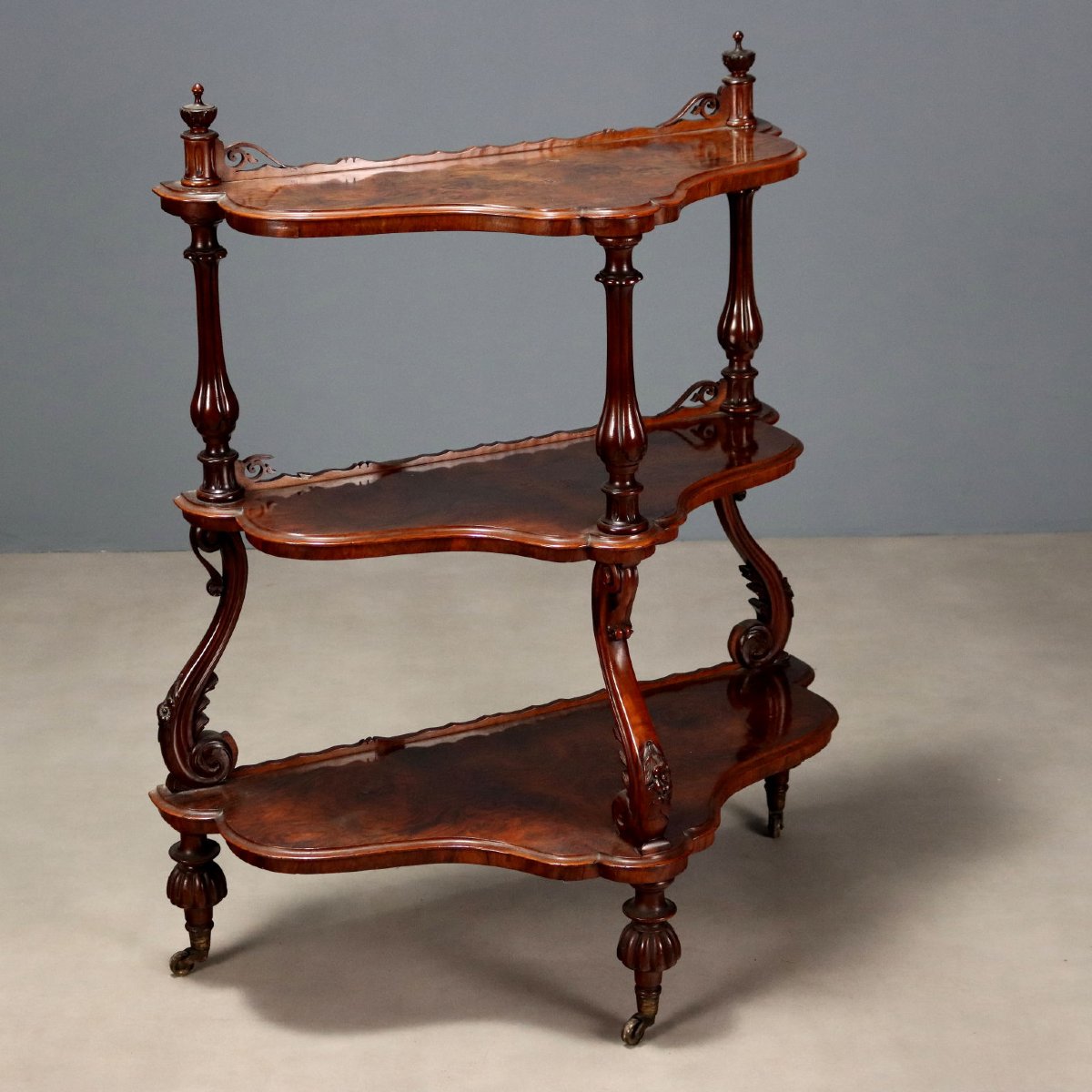 Étagère Louis Philippe Ancienne Noyer Bruyère Italie XIXe Siècle