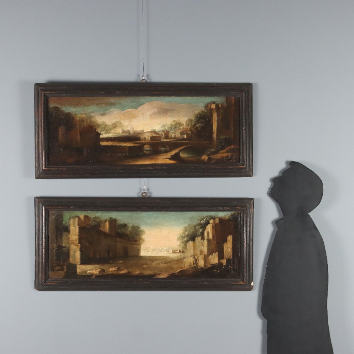 Tableaux Anciens Paysages Huile sur Toile Italie du XVIIIe Siècle-photo-2