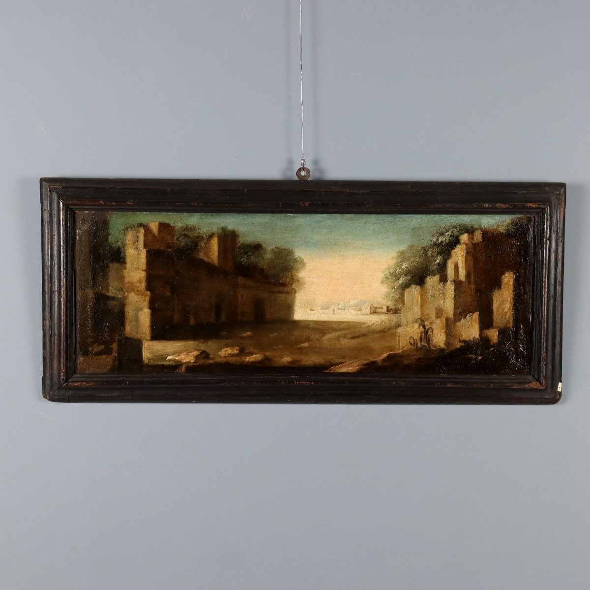 Tableaux Anciens Paysages Huile sur Toile Italie du XVIIIe Siècle-photo-4