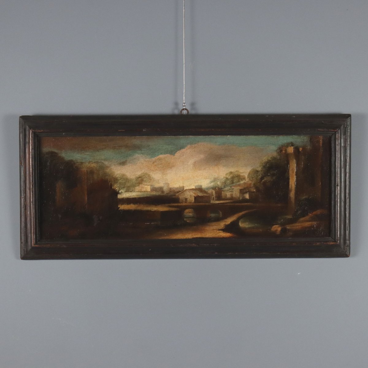 Tableaux Anciens Paysages Huile sur Toile Italie du XVIIIe Siècle-photo-1