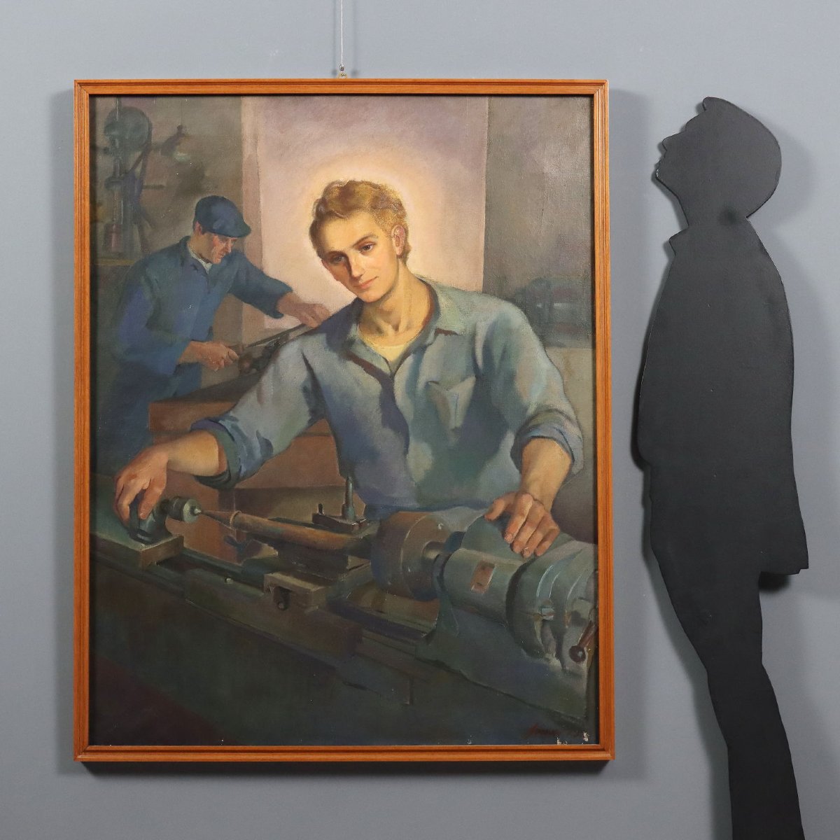 Tableau Moderne Signé Mario Venzo Sujét Sacré Huile sur Toile 1950-photo-2