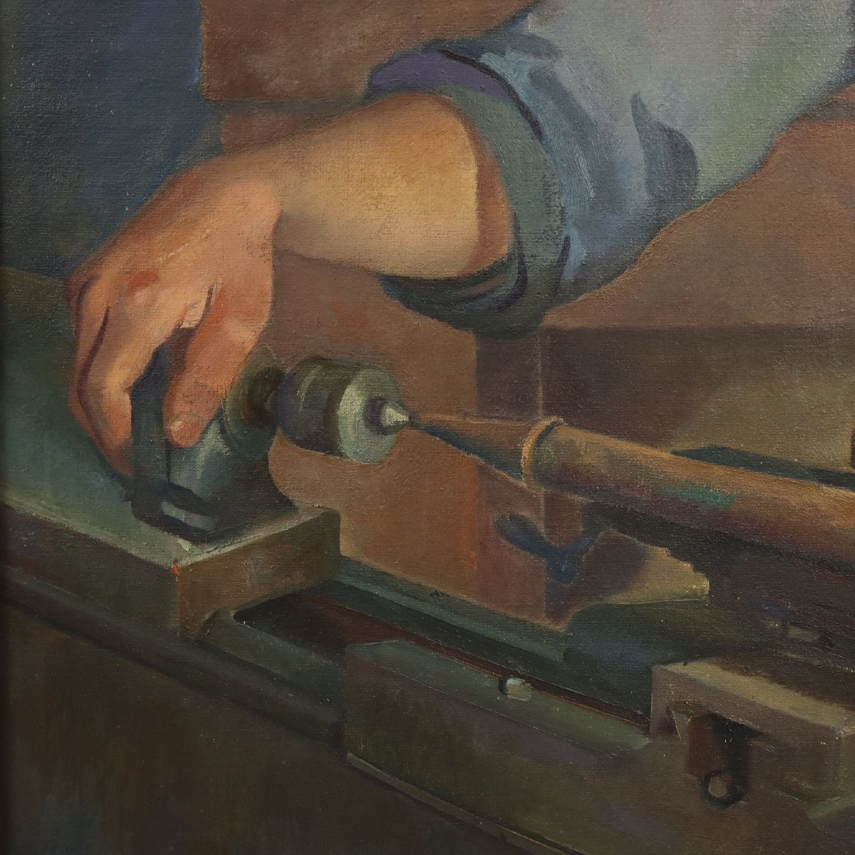 Tableau Moderne Signé Mario Venzo Sujét Sacré Huile sur Toile 1950-photo-2