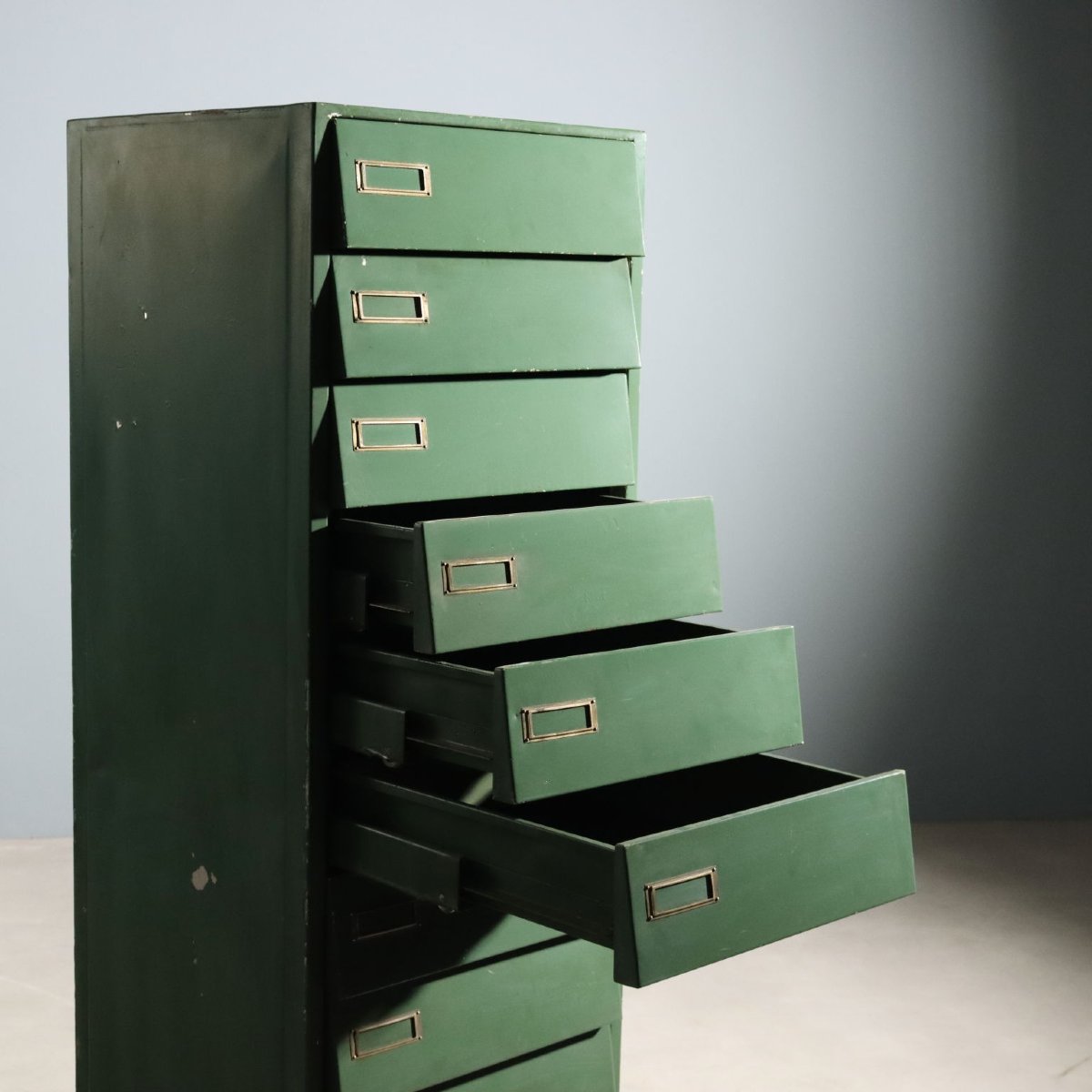 Commode Industrielle Vintage Métal 10 Tiroirs Italie Années 1960 Originale-photo-3
