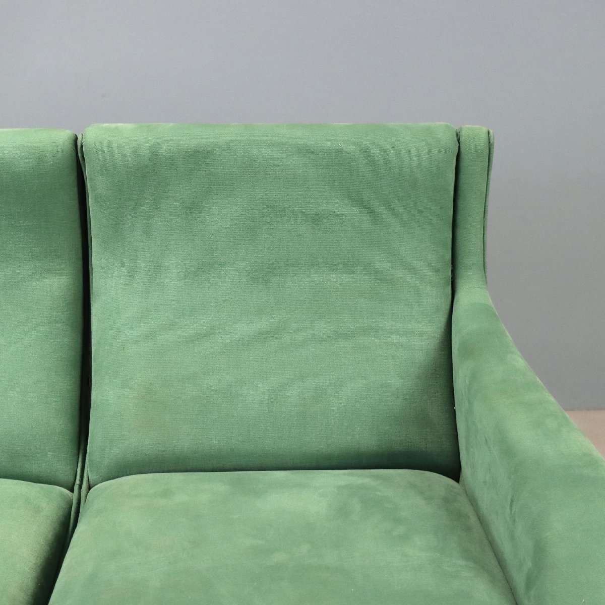 Canapé d'Angle Vintage Tissu Vert Design Italie Années 1960-photo-7
