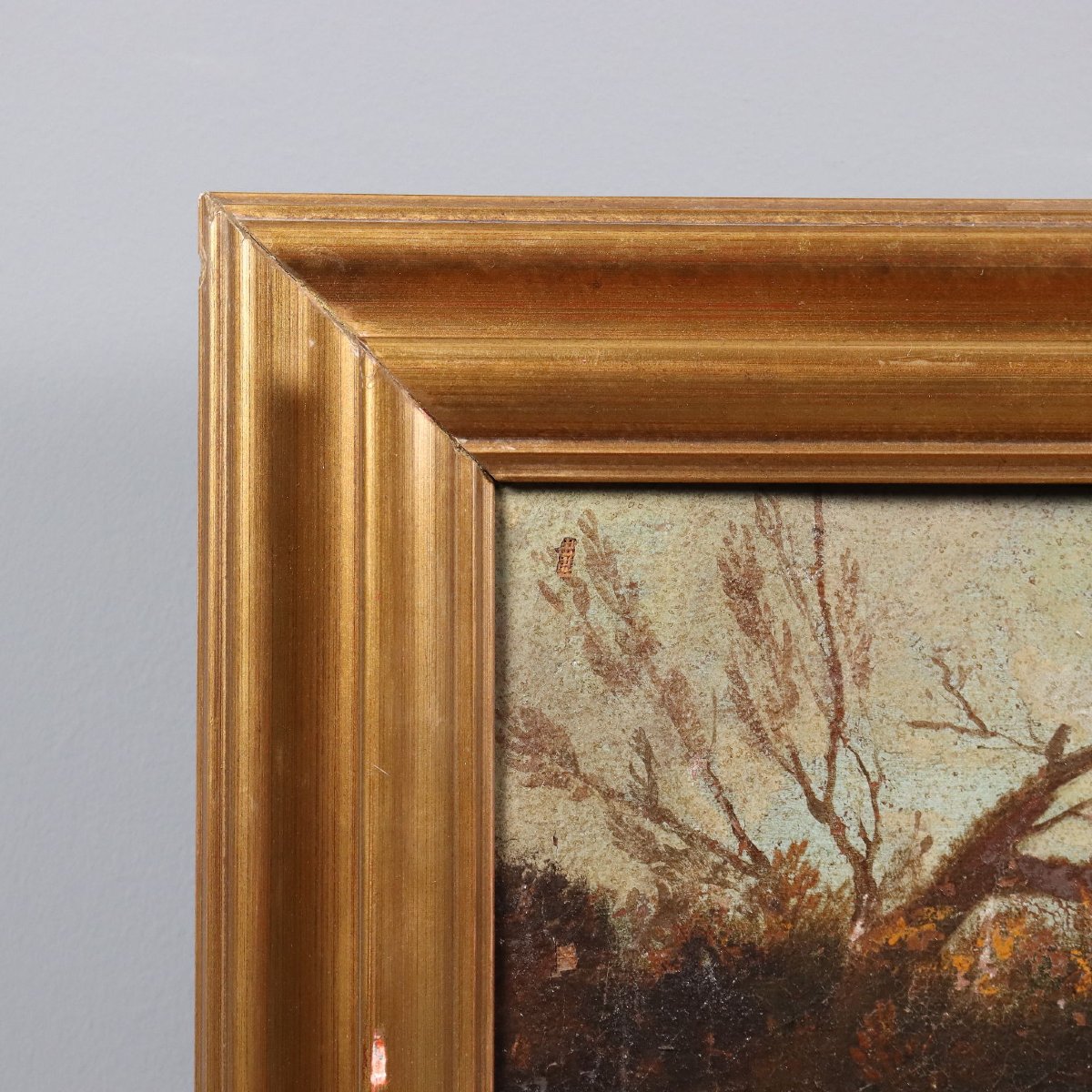 Antique Painting Landscape With Saint Oil On Canvas XVIII-xix Century-photo-4