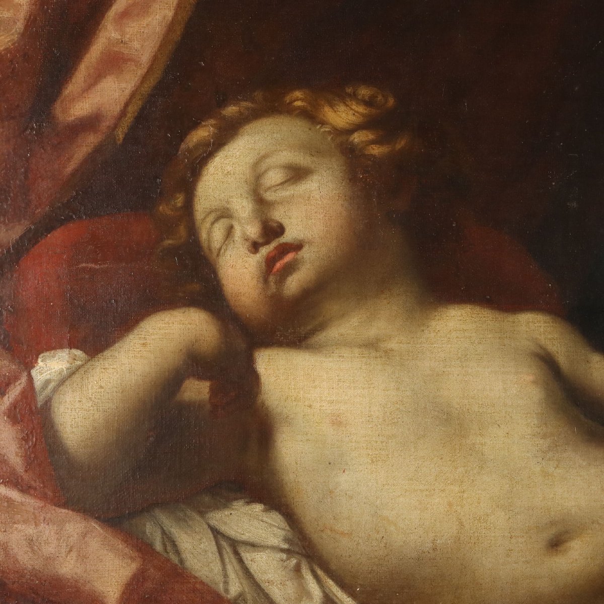 Tableau Ancien Vièrge Marie Copie par Guido Reni XVIIIe Siècle-photo-1