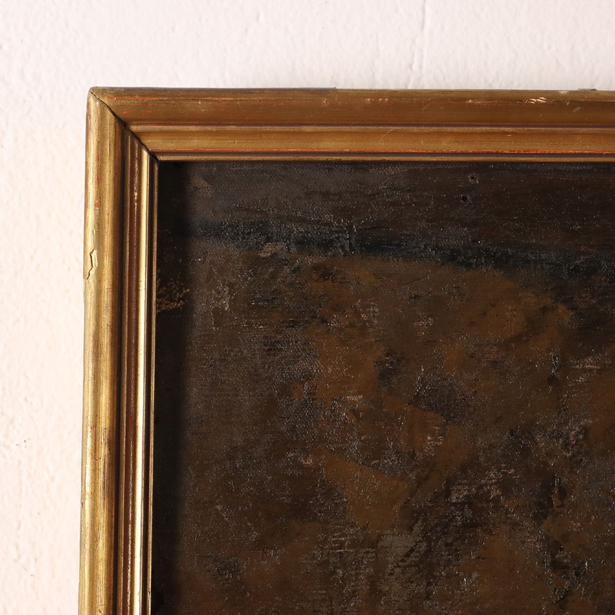 Tableau Ancien G. Sottocornola '800 Interieur d'un Ferme Huile sur Toile-photo-3