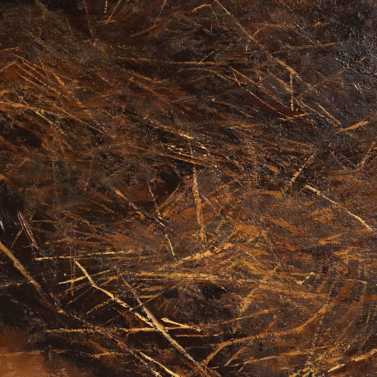 Tableau Ancien G. Sottocornola '800 Interieur d'un Ferme Huile sur Toile-photo-4