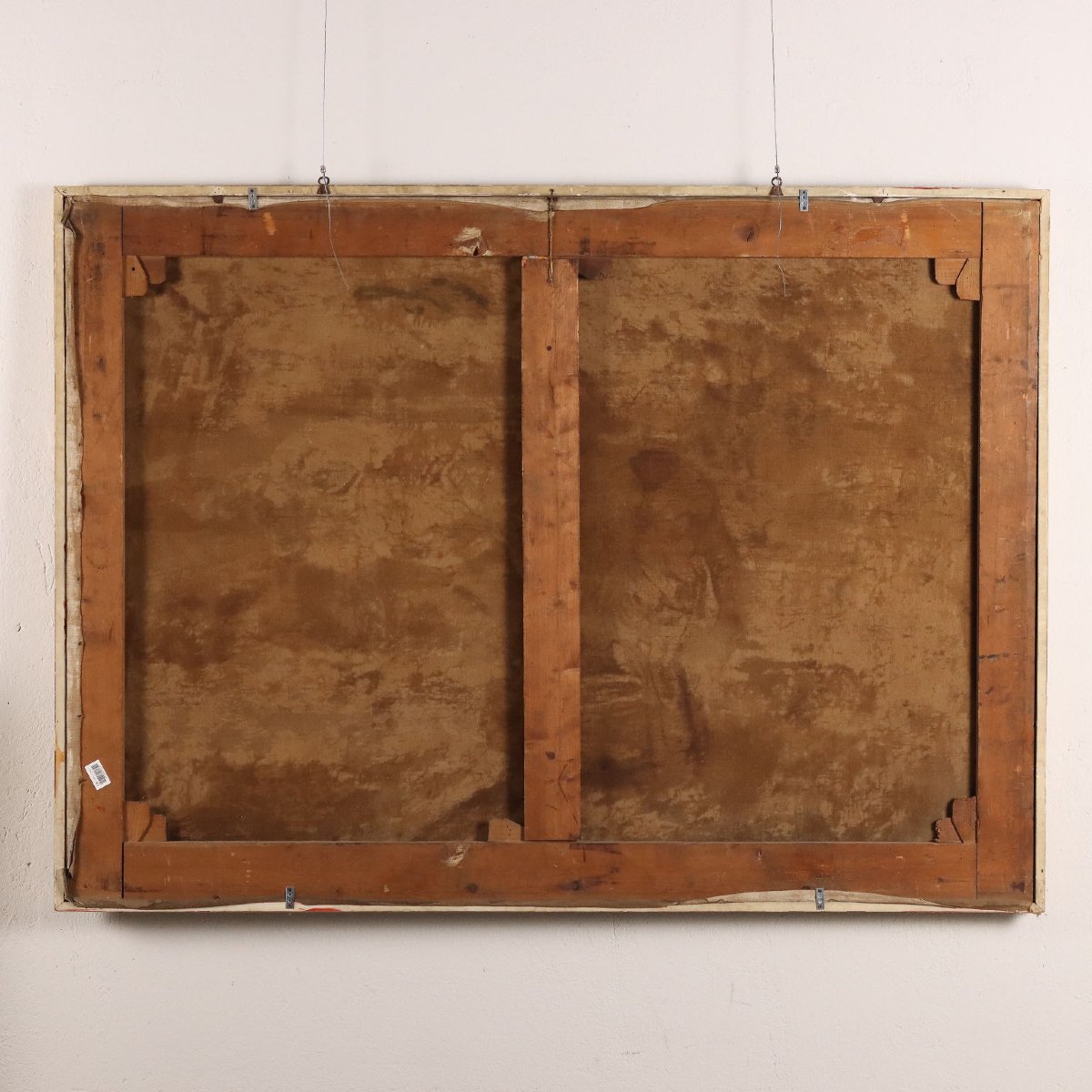 Tableau Ancien G. Sottocornola '800 Interieur d'un Ferme Huile sur Toile-photo-7