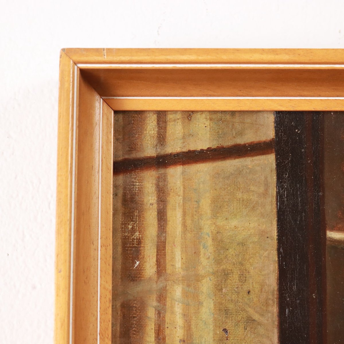Tableau Ancien Scène d'Interieur Huile sur Toile XIXe Siècle Original-photo-5