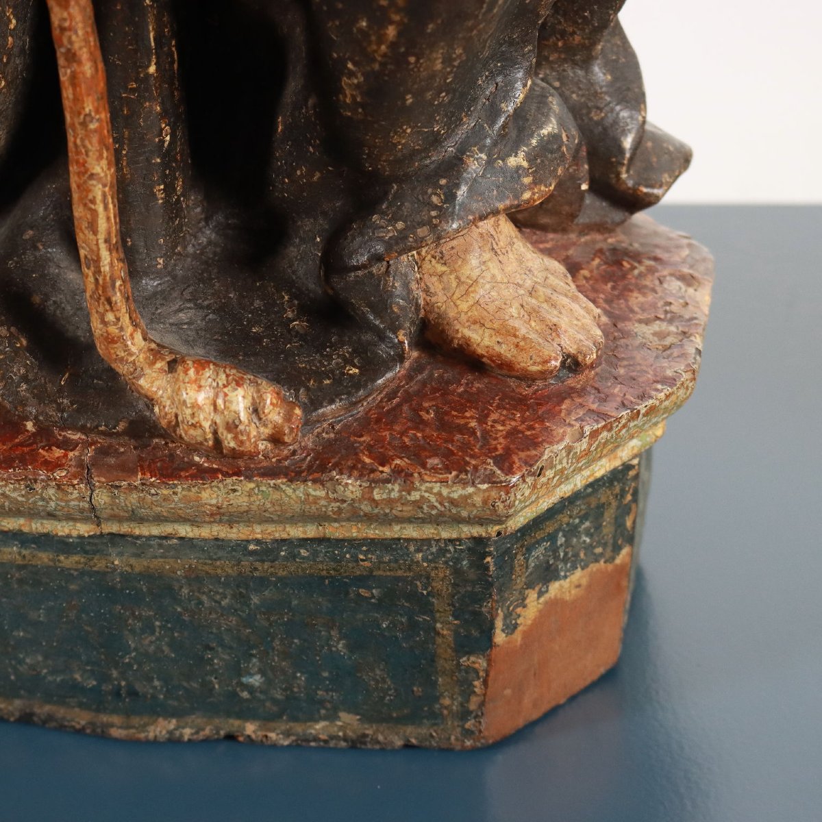 Ancient Sculpture St. Pascal Baylon Linden XVII Century-photo-2