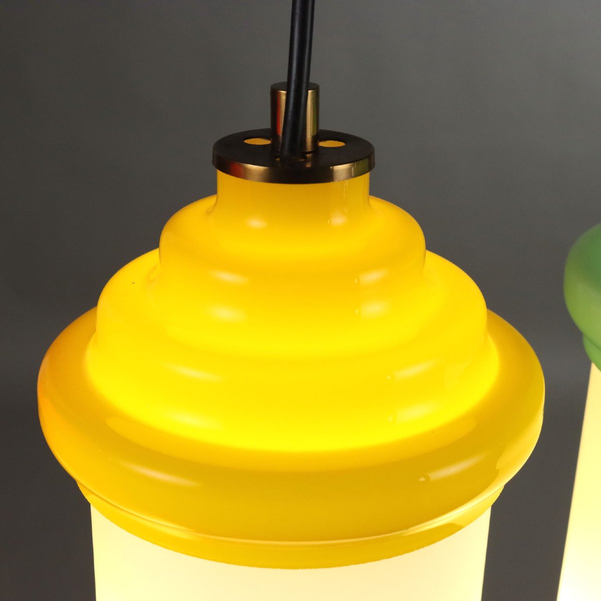 Lampe Vintage Verre Aluminium Italie des Années 1960 Originale-photo-1