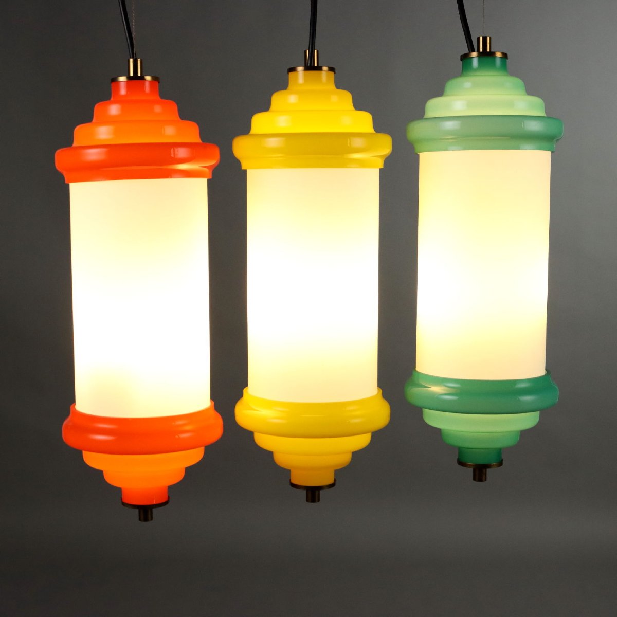 Lampe Vintage Verre Aluminium Italie des Années 1960 Originale-photo-3