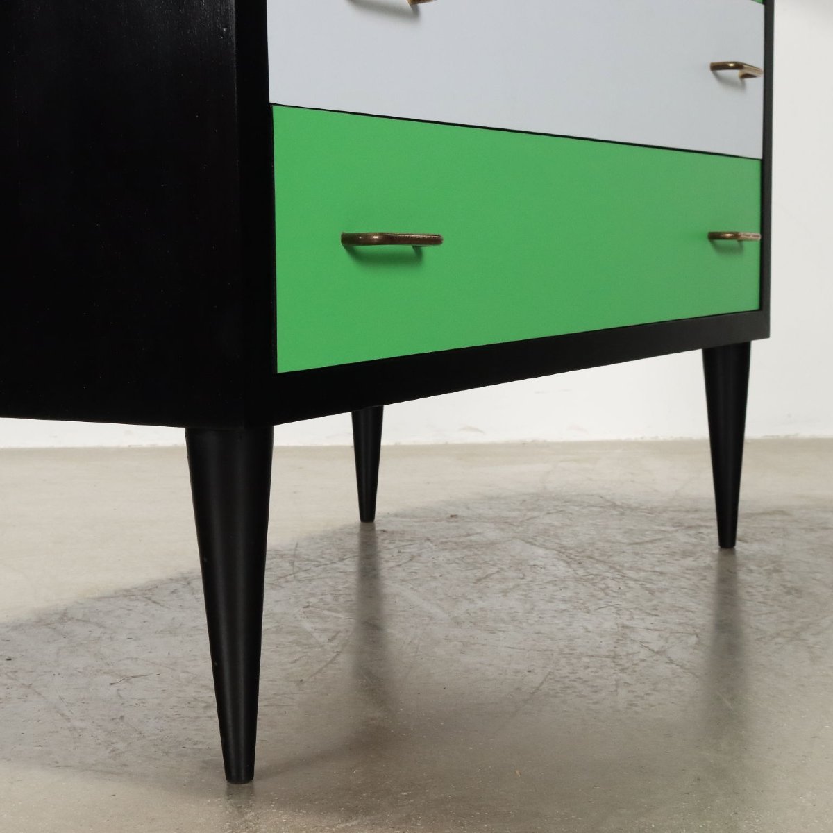 Commode Vintage Plaquée en Hêtre Marbre Italie Années 50-photo-1