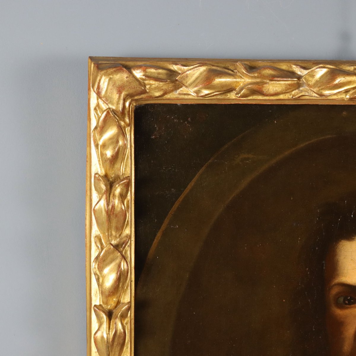 Antique Painting Portrait Of A Painter Oil On Canvas XVIII Century-photo-3