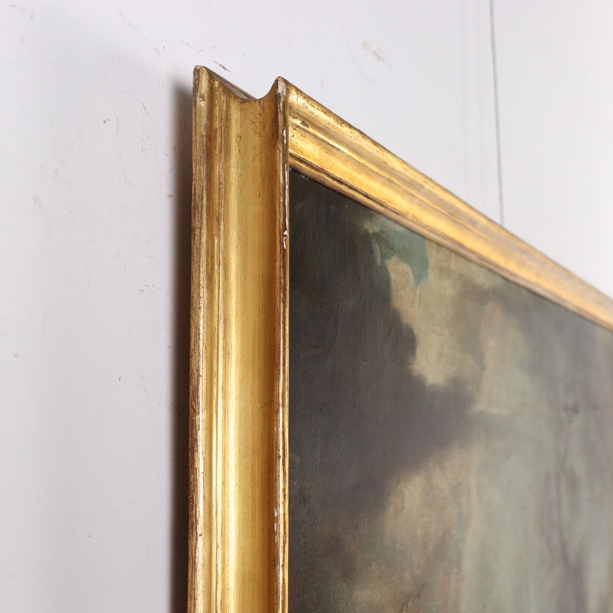 Tableau Ancien Huile sur Toile École de France du XVIIIe Siècle Original-photo-7