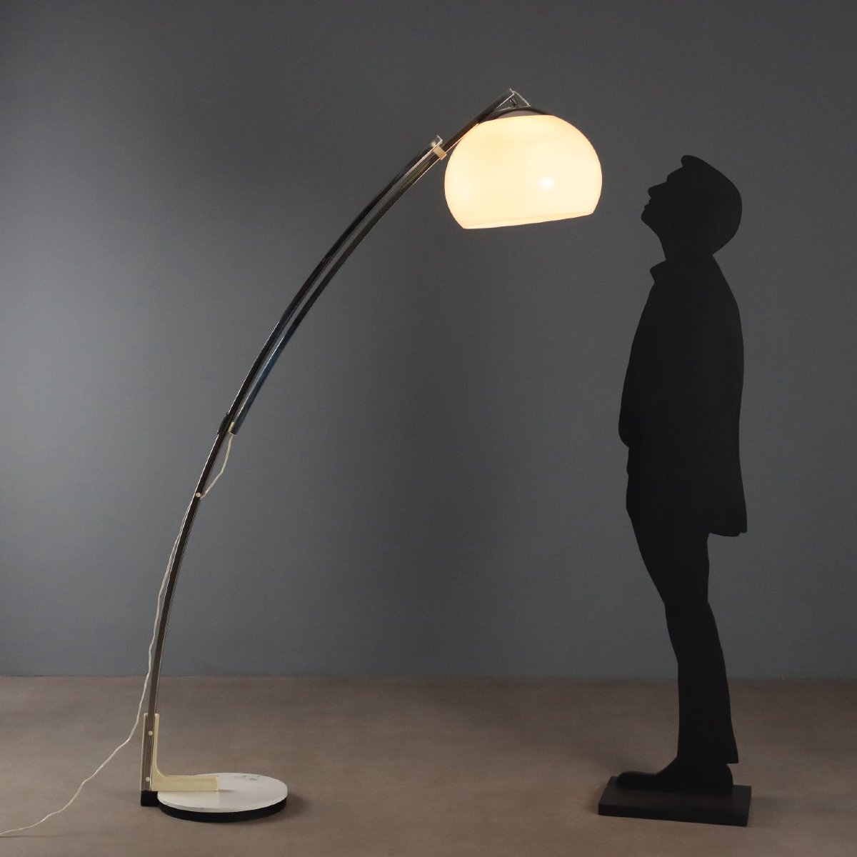 Vintage Floor Lamp Aluminium Plastic Design 1970s Original-photo-2