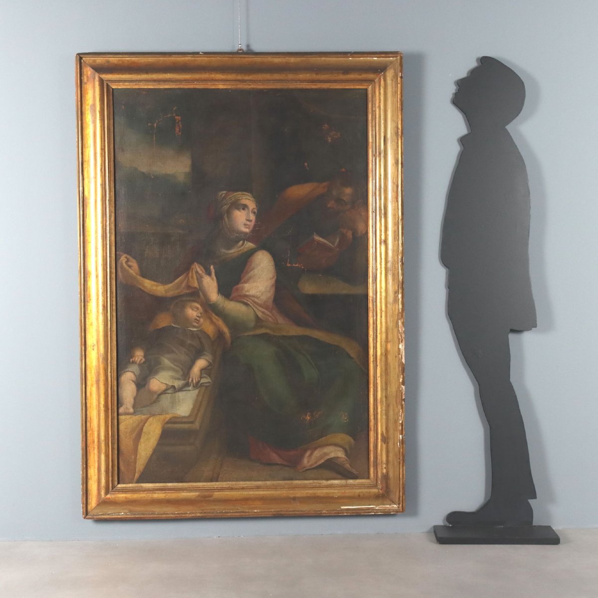 The Holy Family Antique Painting Oil On Canvas Northern Europe-photo-2