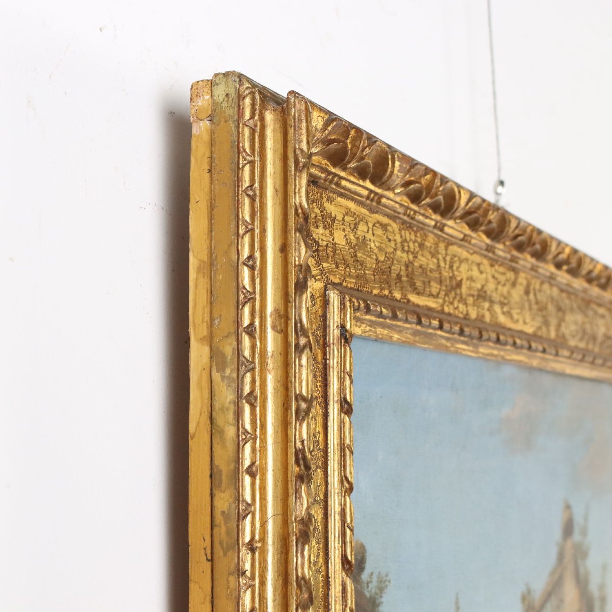 Antique Painting Folly Oil On Canvas Italy Late XVIII Century-photo-6