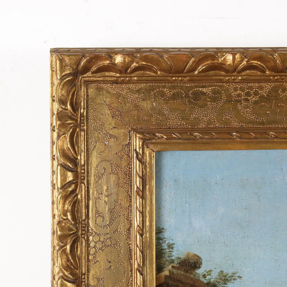 Antique Painting Folly Oil On Canvas Italy Late XVIII Century-photo-7