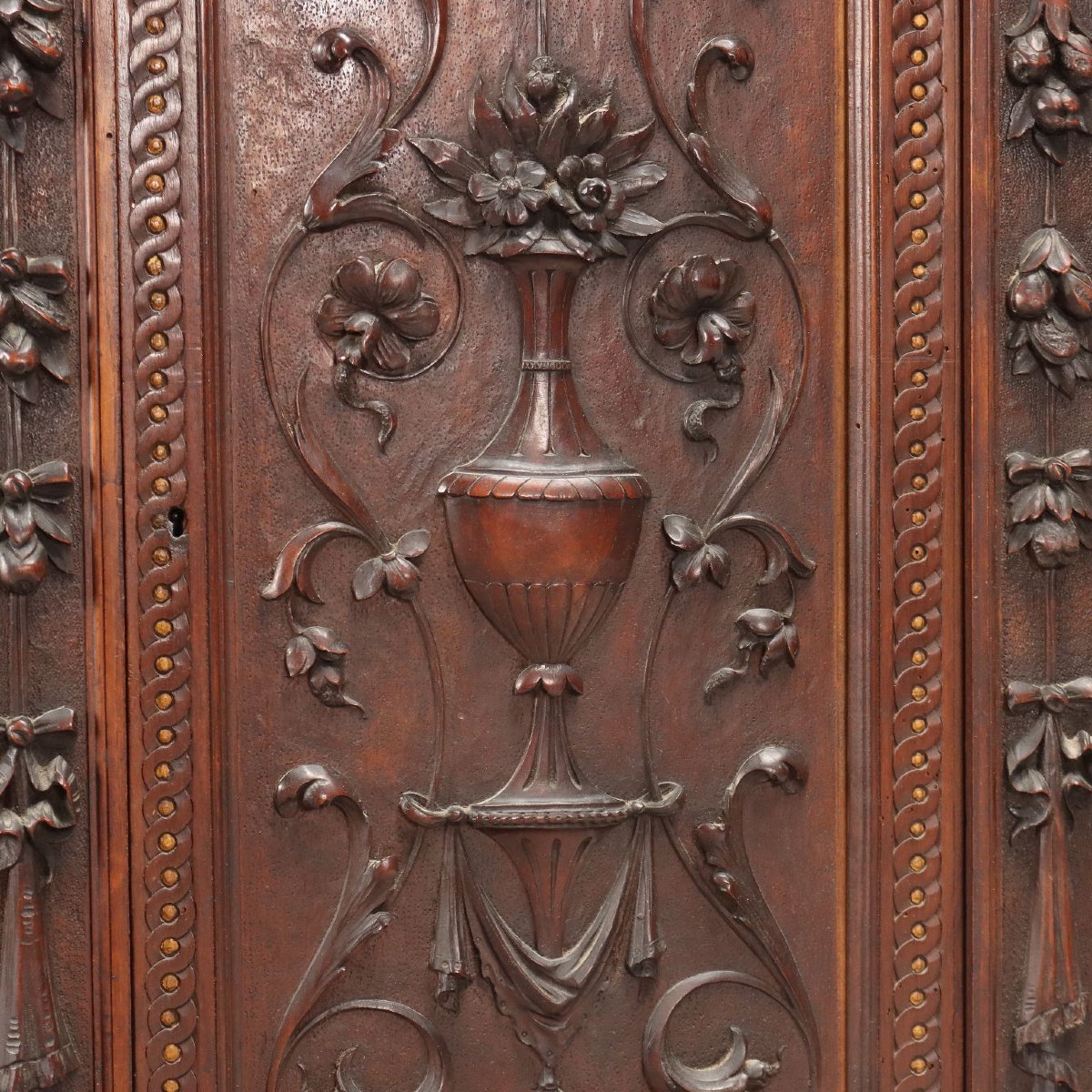 Buffets Anciens Style Néo-Baroque 3 Tiroirs Noyer Italie XIXe Siècle-photo-3