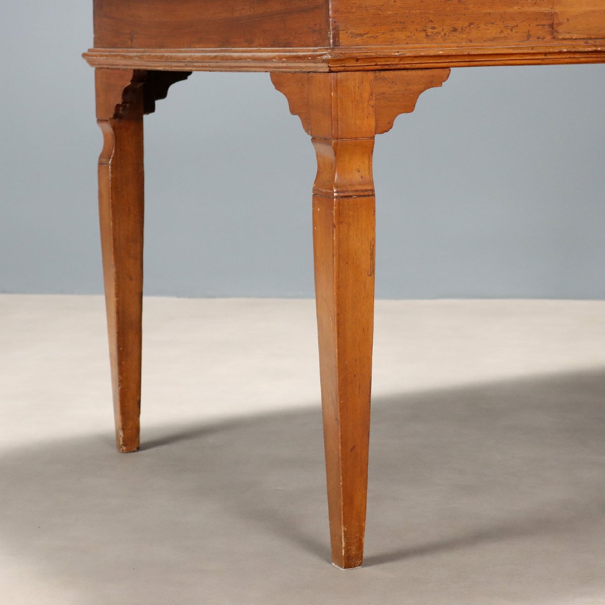 Table Ancienne Noyer avec Tiroirs Italie Début du XIXe Siècle-photo-2