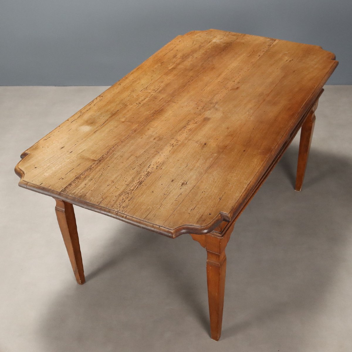 Table Ancienne Noyer avec Tiroirs Italie Début du XIXe Siècle-photo-3