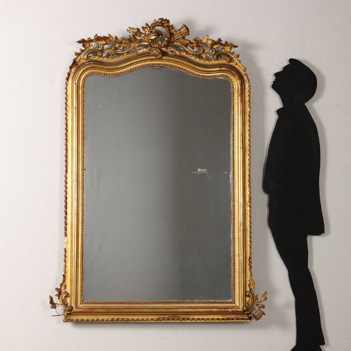 Antique Eclectic Mirror Gilded Wood Italy XIX Century-photo-2