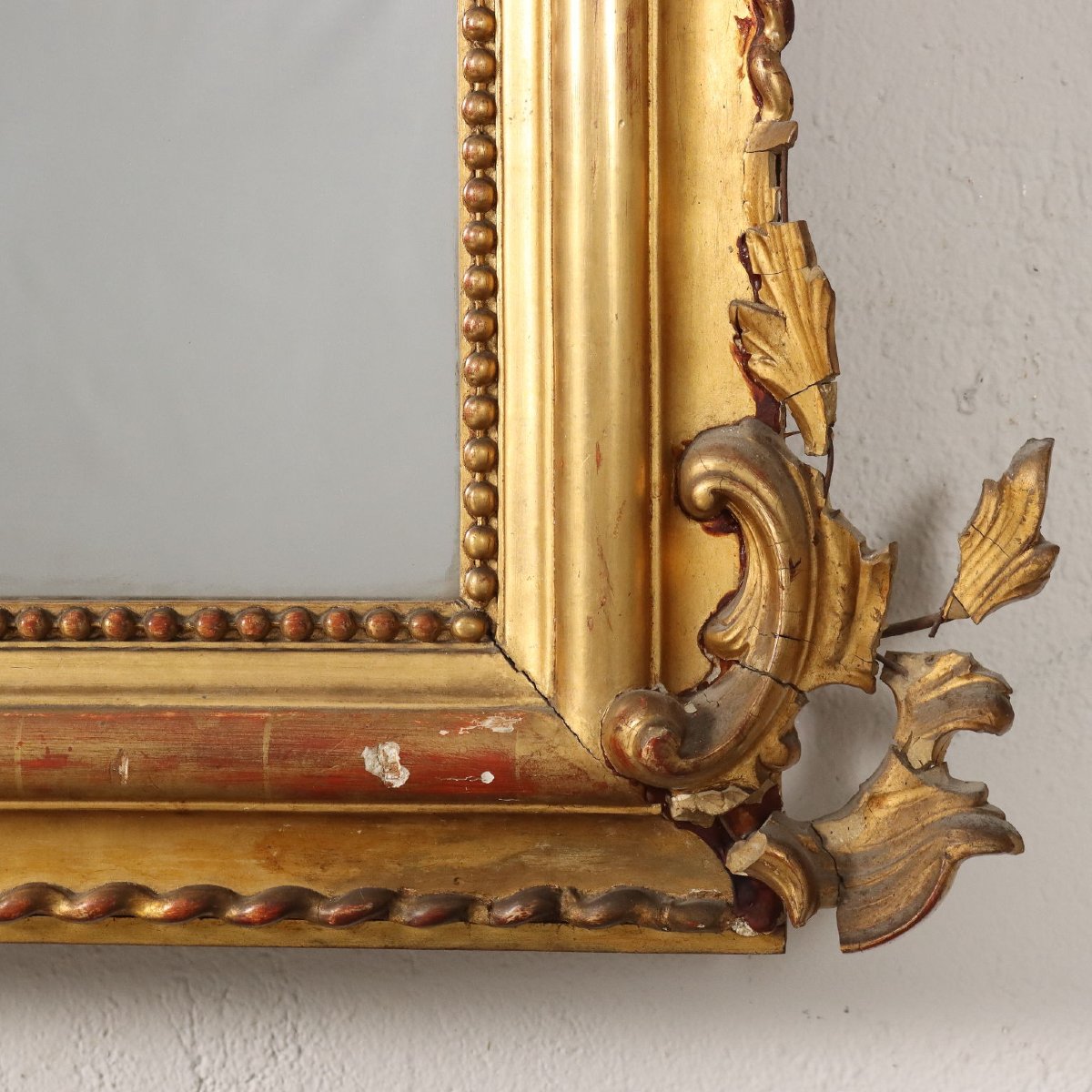 Antique Eclectic Mirror Gilded Wood Italy XIX Century-photo-4