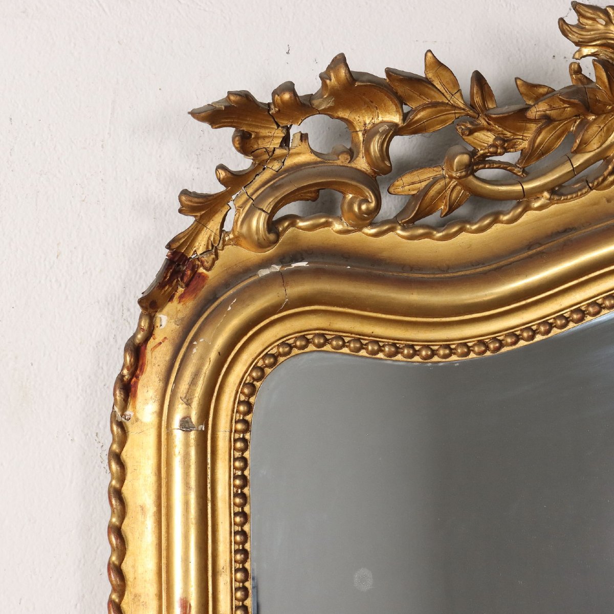 Antique Eclectic Mirror Gilded Wood Italy XIX Century-photo-1