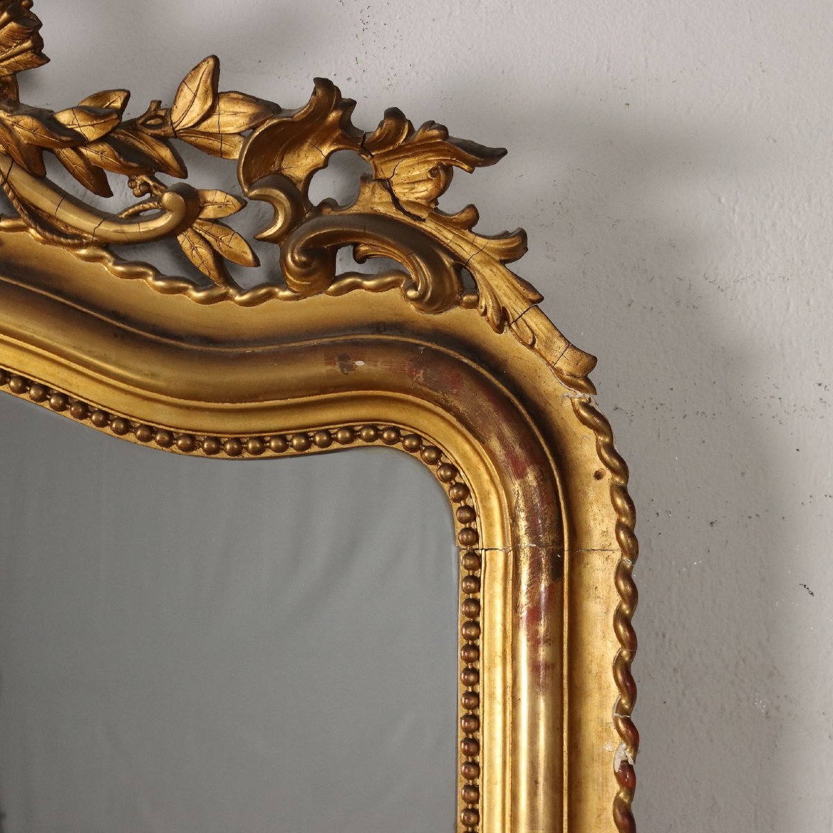 Antique Eclectic Mirror Gilded Wood Italy XIX Century-photo-5