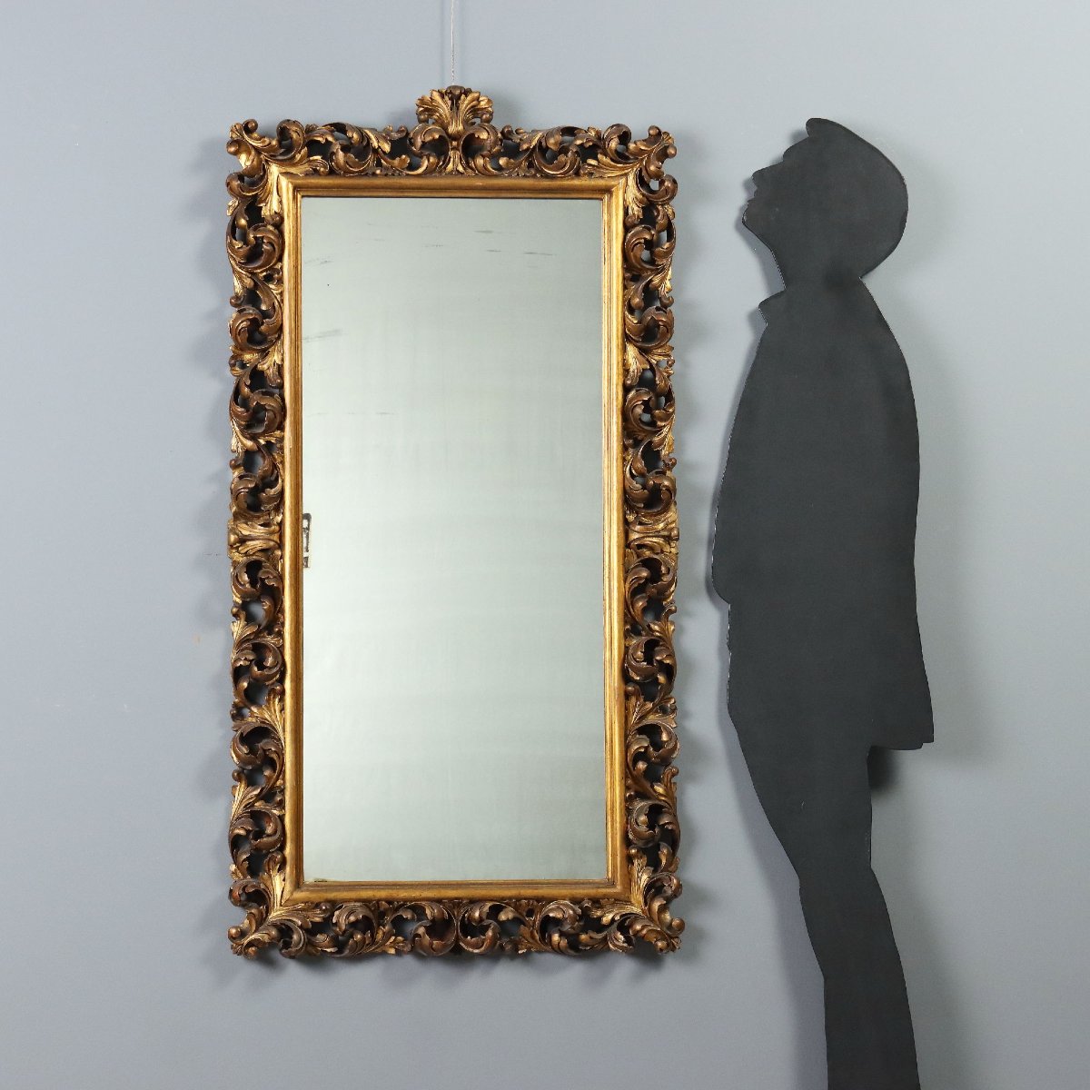 Miroir Style Baroque en Bois Doré Italie du XXe siècle-photo-2