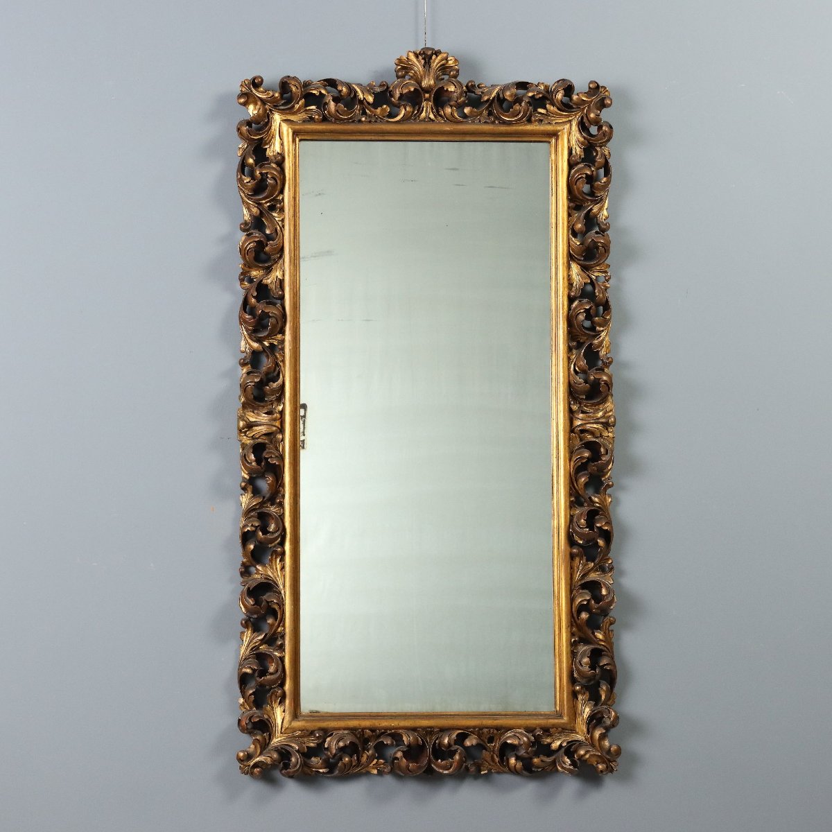 Miroir Style Baroque en Bois Doré Italie du XXe siècle