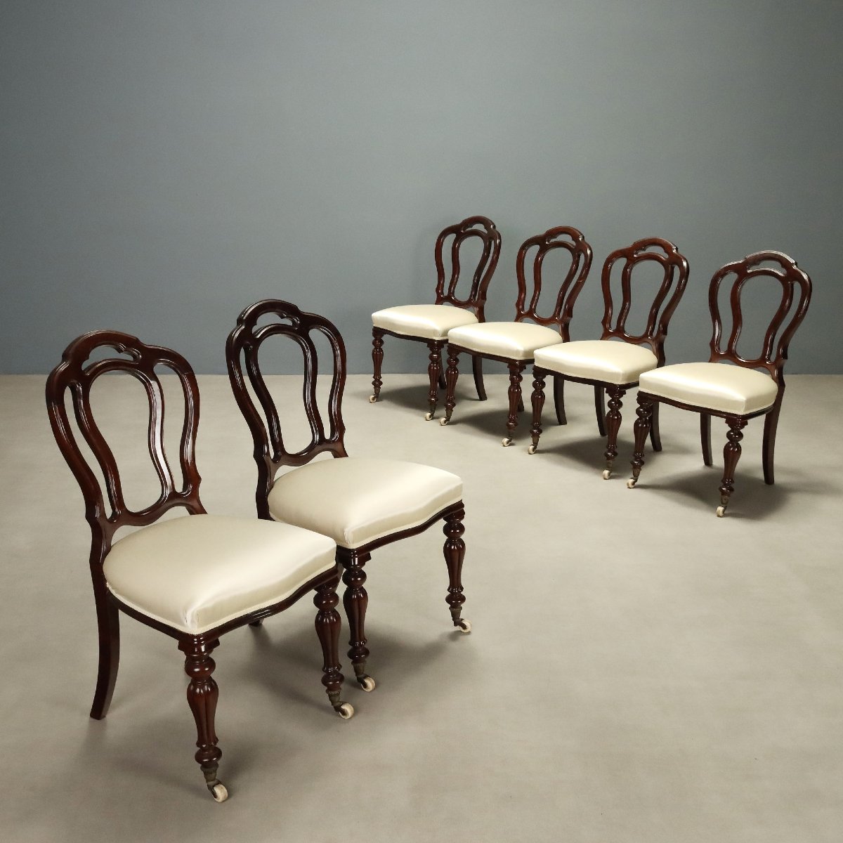 Victorian Mahogany Chairs - Set Of Six, England, Mid-19th Century