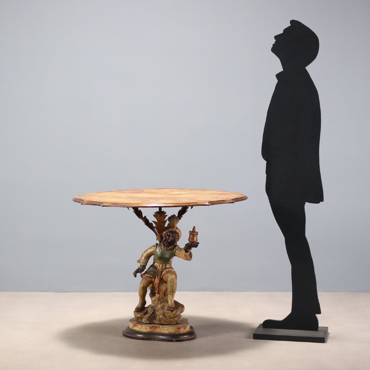 Table basse Moretto en métal peint Italie, première moitié du XXe siècle-photo-2