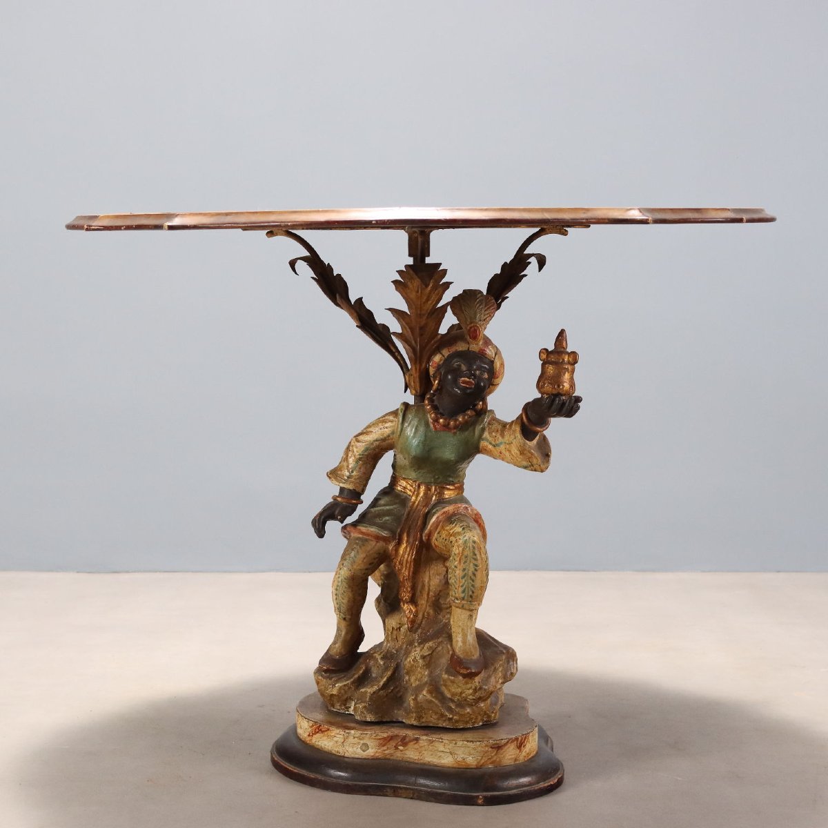 Table basse Moretto en métal peint Italie, première moitié du XXe siècle-photo-4