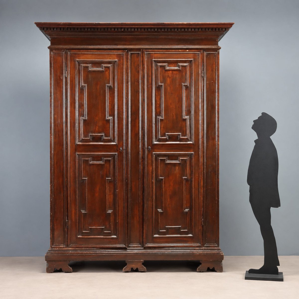 Armoire Style Baroque en Hêtre Teinté Noyer Italie, fin du XIXe siècle-photo-2
