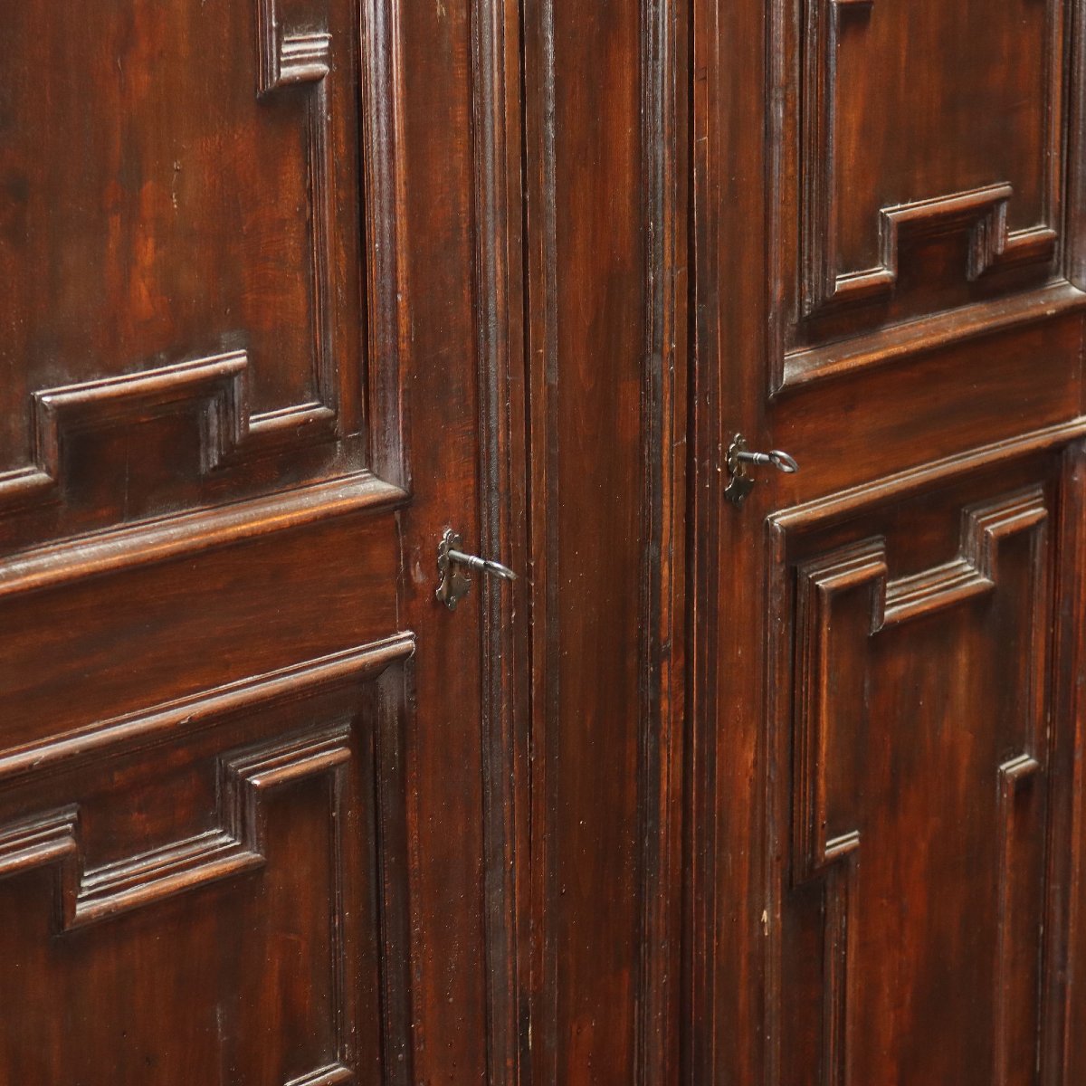 Armoire Style Baroque en Hêtre Teinté Noyer Italie, fin du XIXe siècle-photo-3