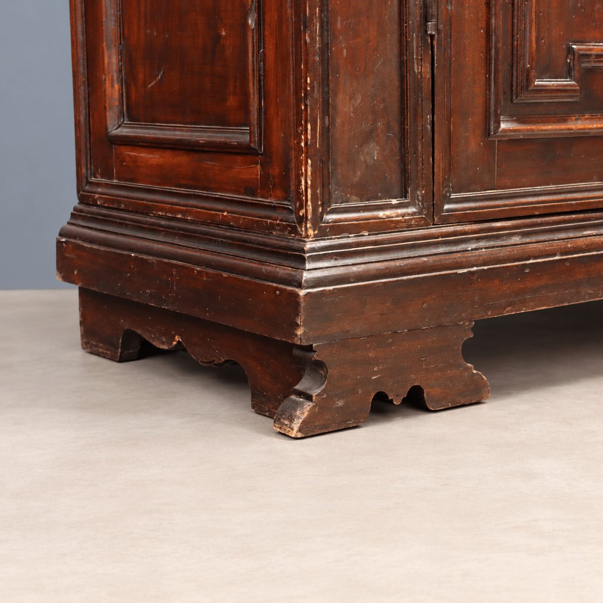 Armoire Style Baroque en Hêtre Teinté Noyer Italie, fin du XIXe siècle-photo-3