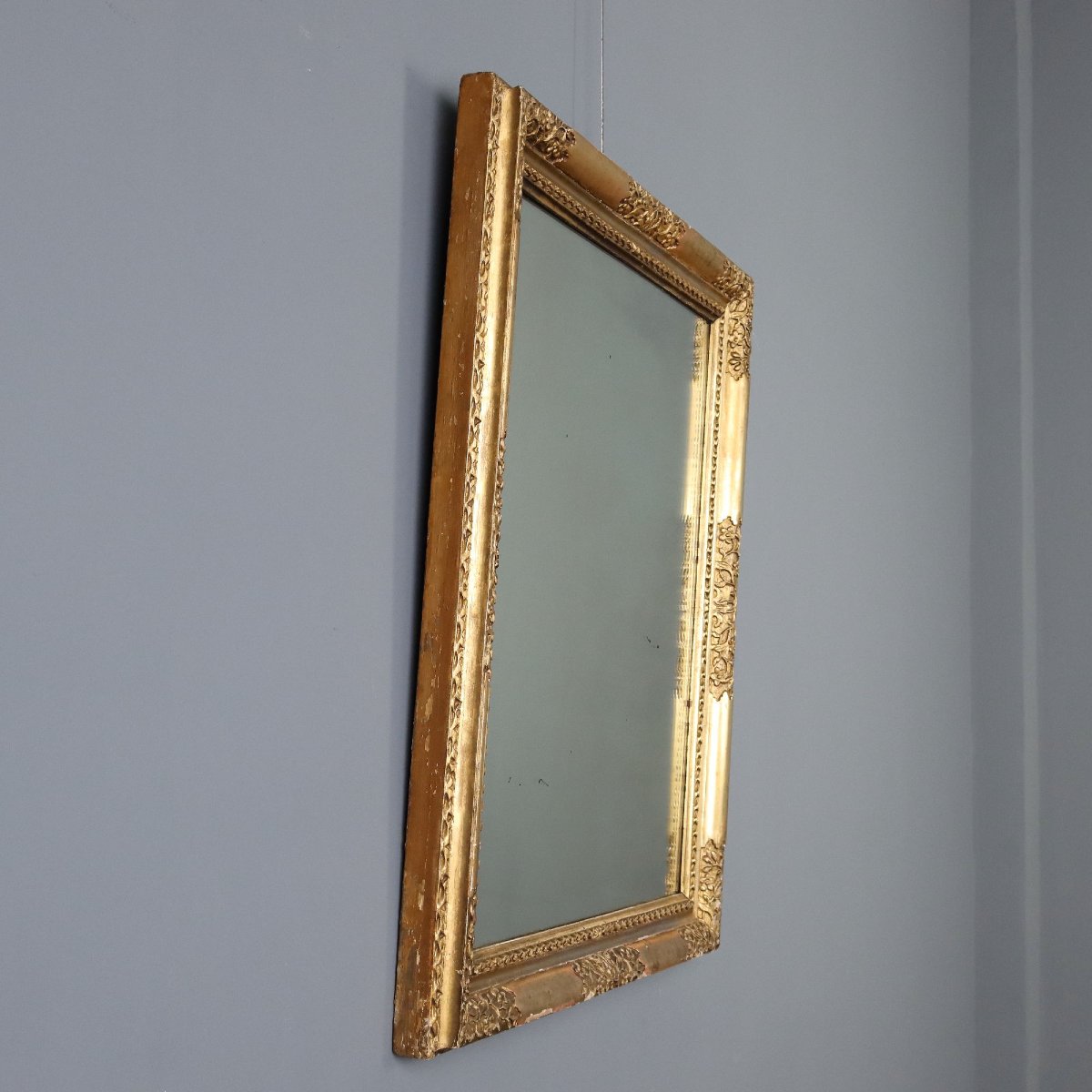 19th-century Carved And Gilded Wooden Mirror, Italy, Mid-19th Century-photo-3