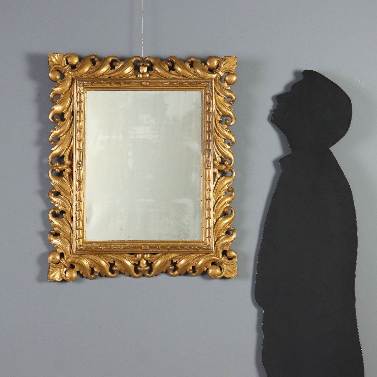 Miroir Éclectique en Bois Sculpté et Doré  Italie, dernier quart du XXe siècle-photo-2