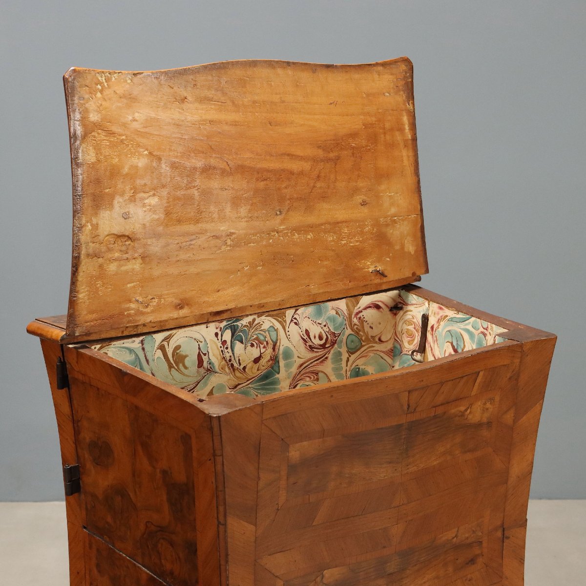 Petit Meuble Baroque Ancien Noyer Merisier Italie du XVIIIe Siècle-photo-3