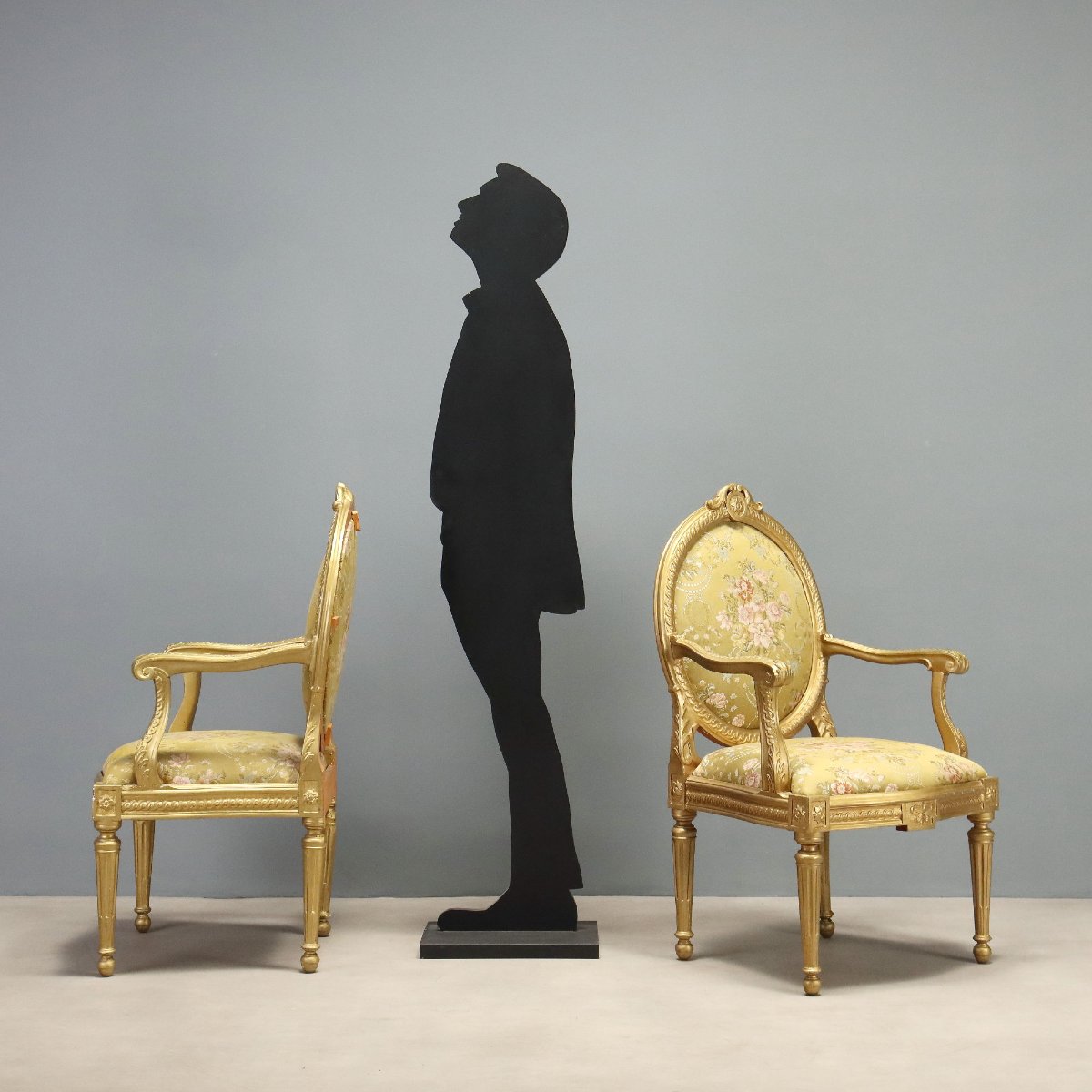 Groupe de Dix Fauteuils Néoclassiques en Bois Doré  Italie, troisième quart du XIXe siècle-photo-2