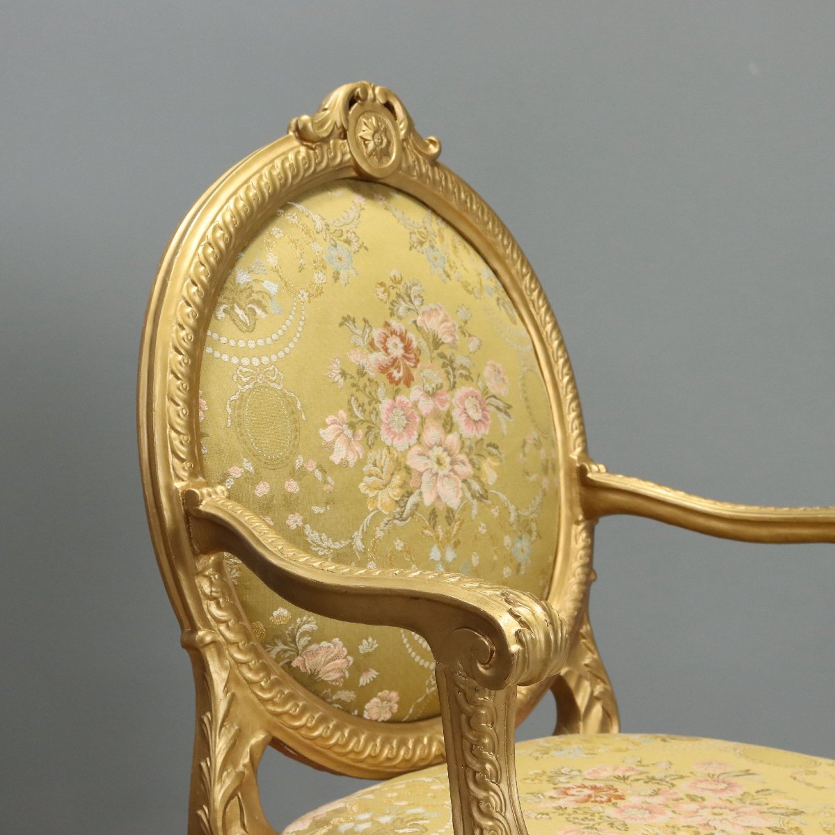 Groupe de Dix Fauteuils Néoclassiques en Bois Doré  Italie, troisième quart du XIXe siècle-photo-4
