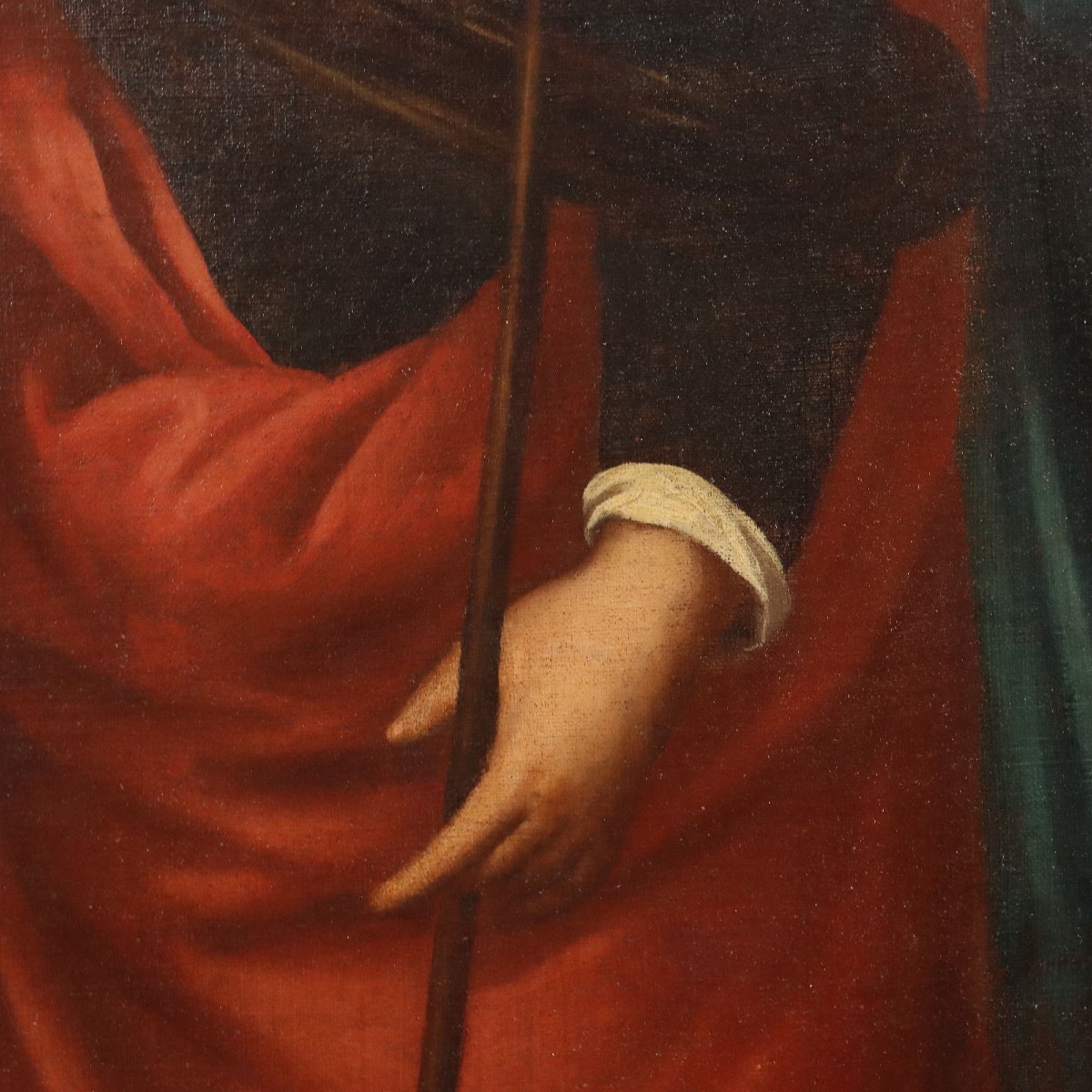 Tableau Ancien Sujét Sacré Huile sur Toile Italie XVIIe-XVIIIe Siècle-photo-1