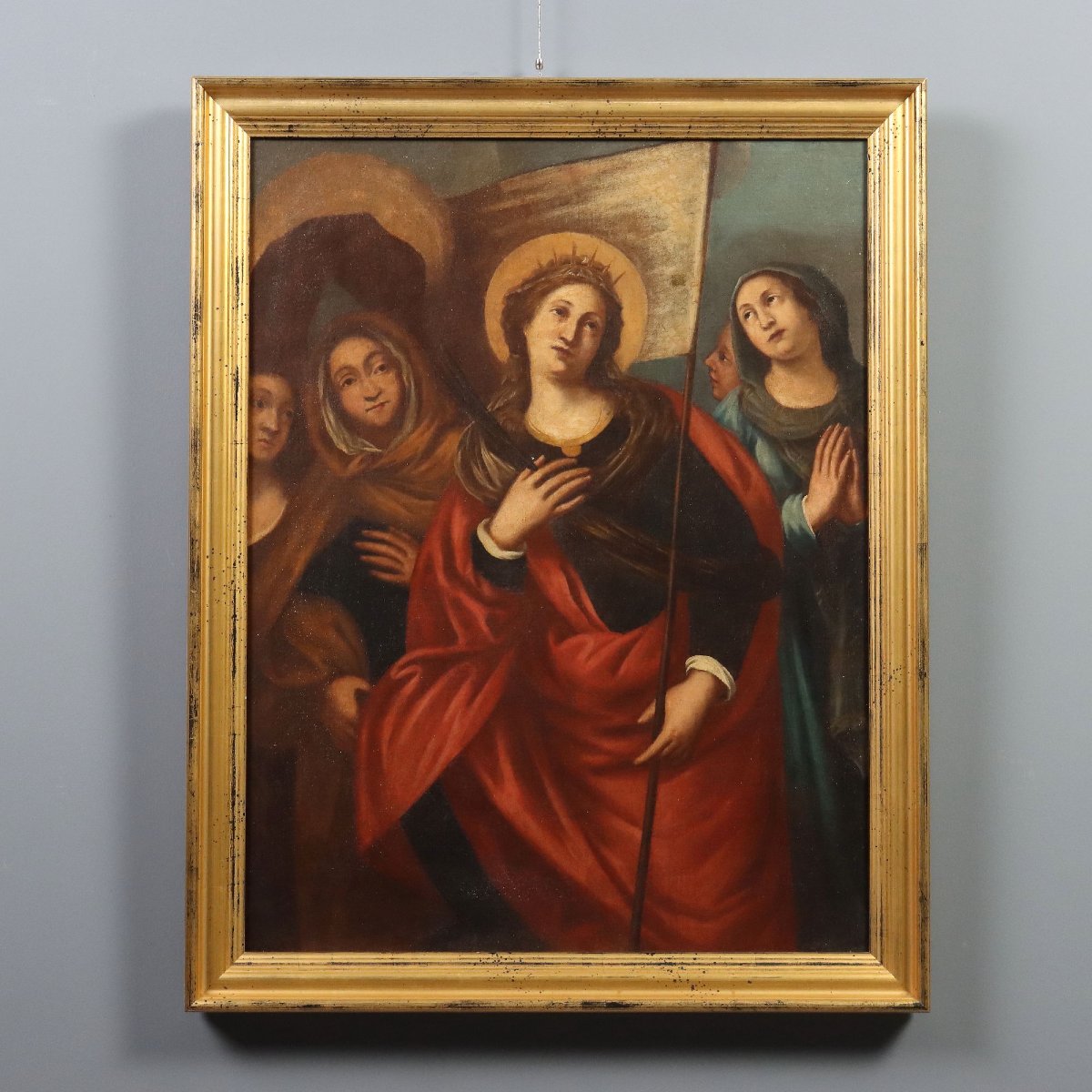 Tableau Ancien Sujét Sacré Huile sur Toile Italie XVIIe-XVIIIe Siècle