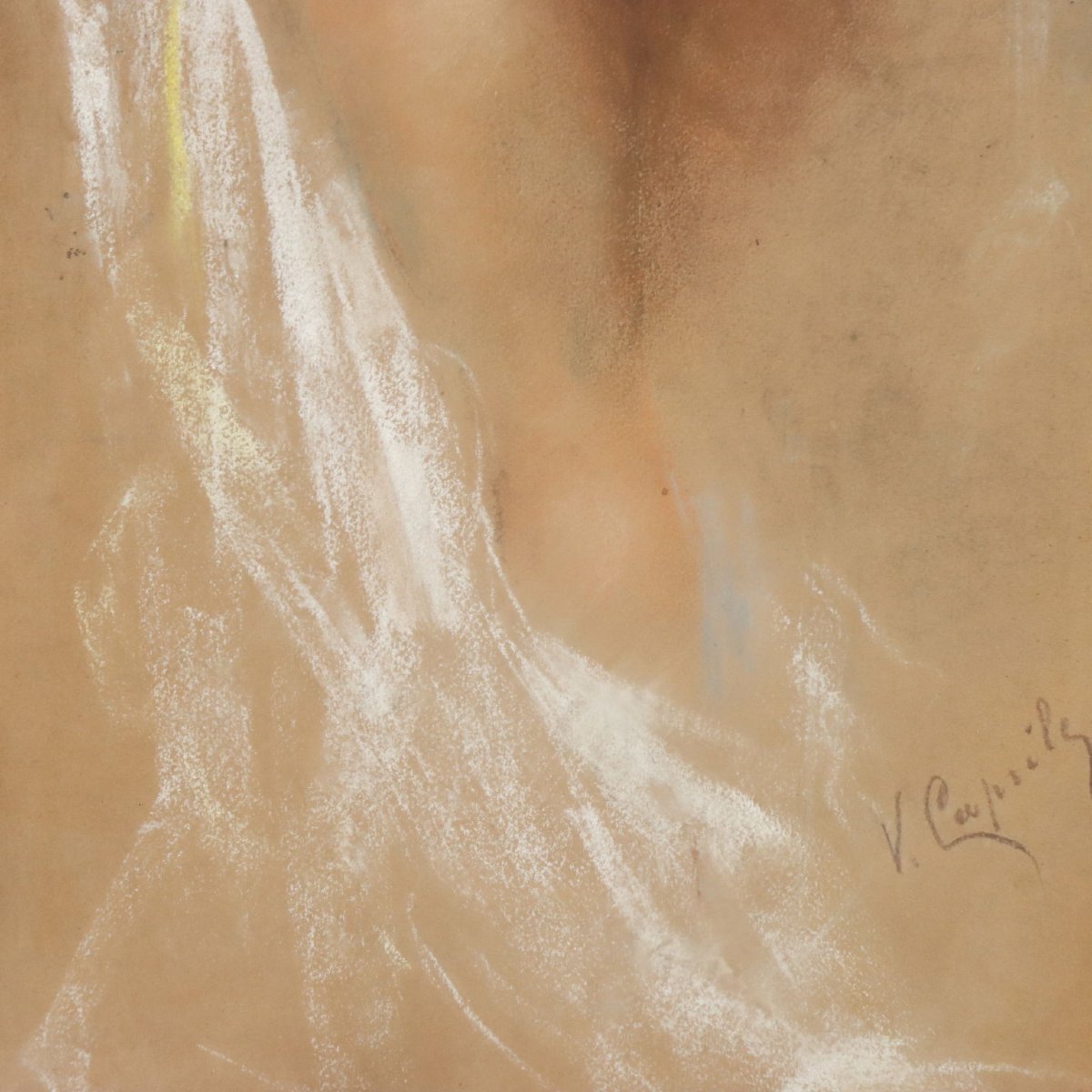 Antique Painting Signed Vincenzo Caprile Female Nude XIX Century-photo-1