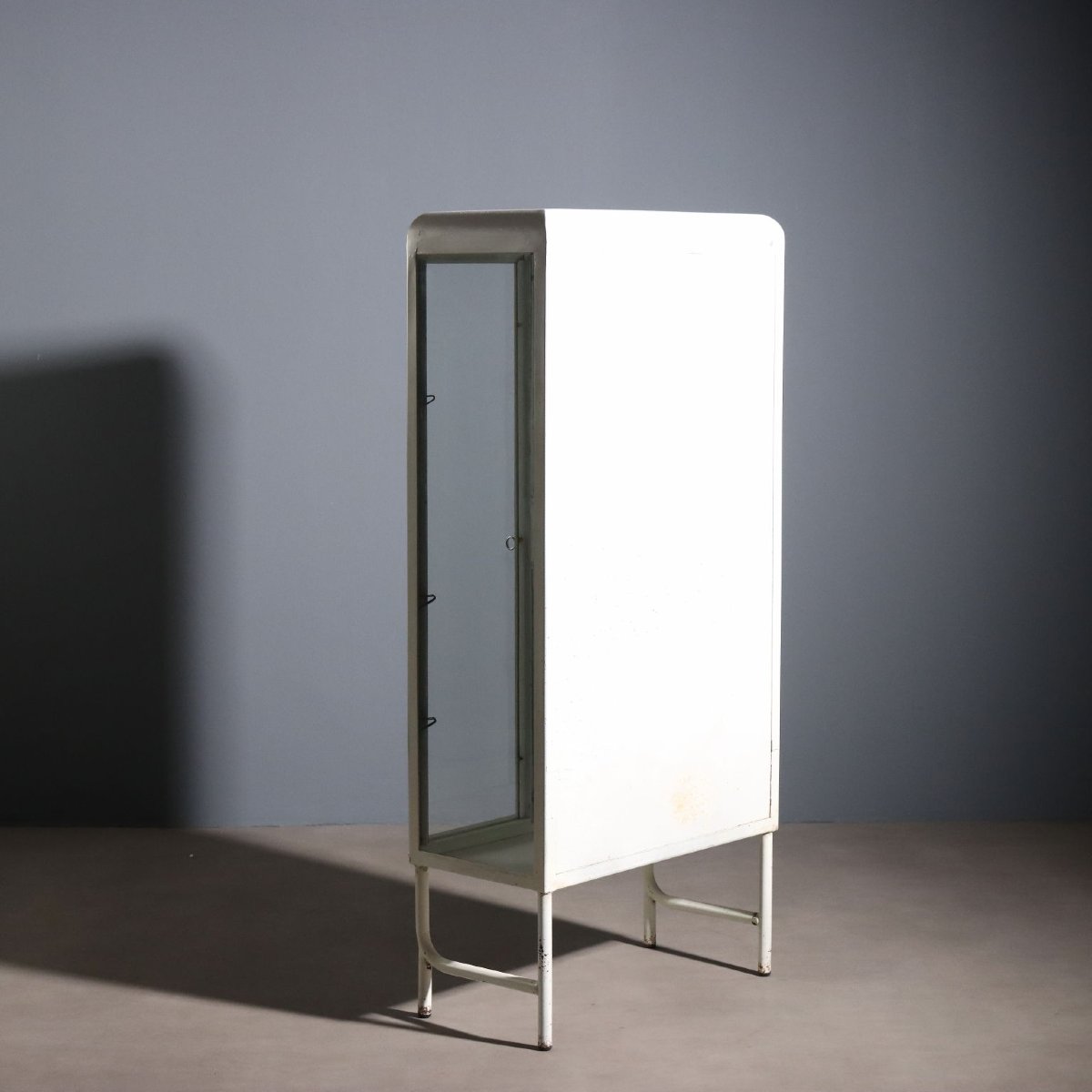 Vitrine Industrielle Vintage Métal Verre Design Italie Années 60 Originale-photo-6