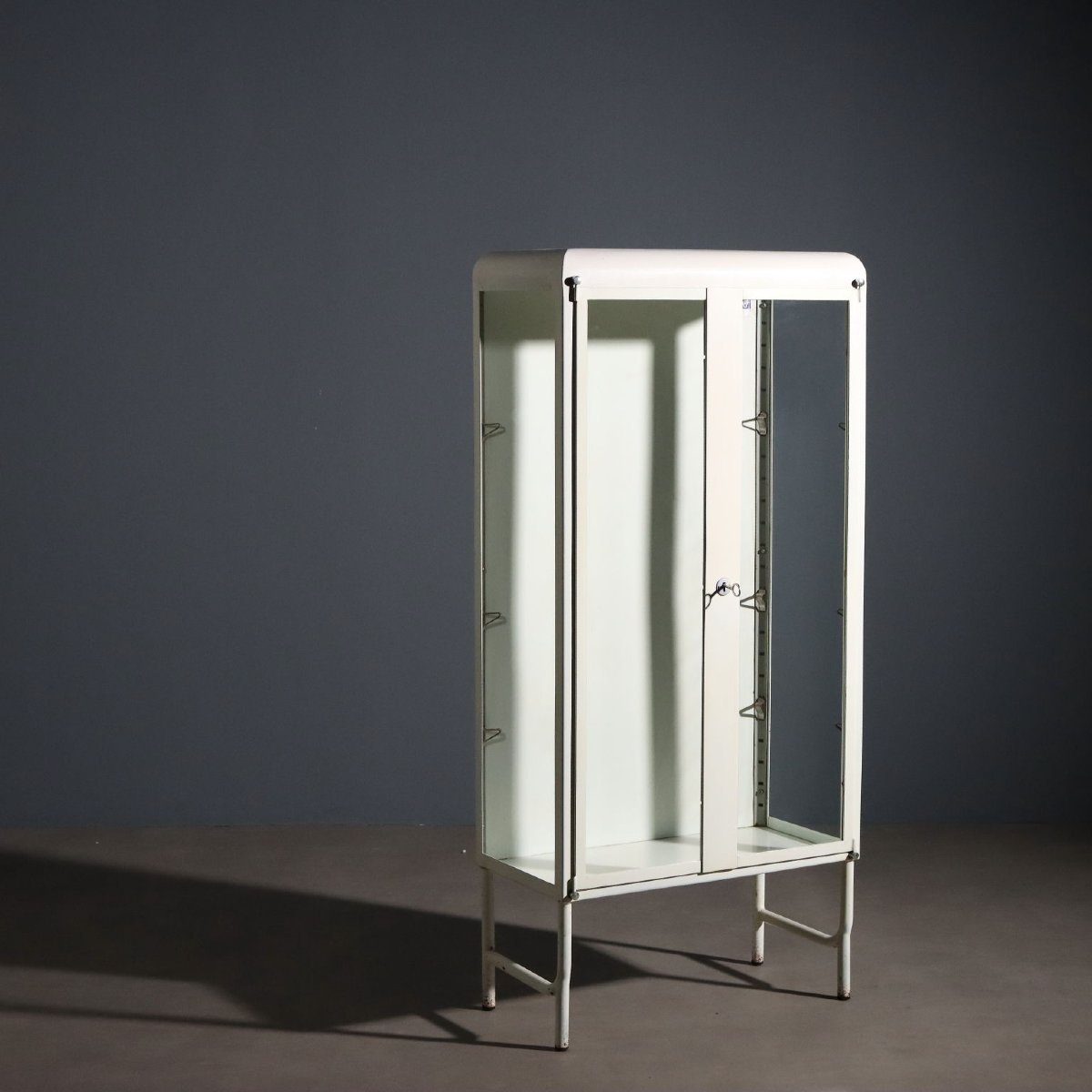 Vitrine Industrielle Vintage Métal Verre Design Italie Années 60 Originale